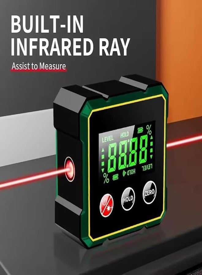 Tomahawk جهاز قياس الزوايا الرقمي توماهوك LAF-1270 مزود بليزر مزدوج | قياس 90 درجة من أربعة جوانب | مقاوم للماء بمعيار IP54 | مقياس ميل قابل لإعادة الشحن عبر منفذ USB-C | مغناطيس قوي | شاشة LCD - Image 3